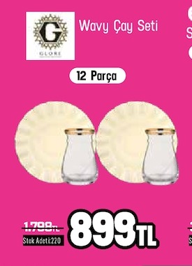 Glore Wavy Çay Seti 12 Parça