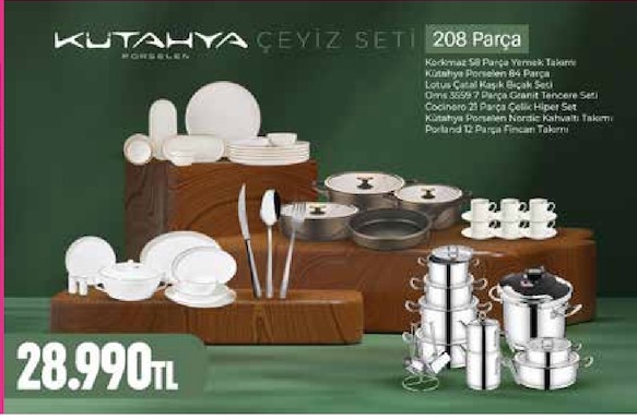 Kütahya Porselen Kahvaltı Takımı 208 Parça