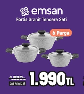 Emsan Fortis Granit Tencere Seti 6 Parça