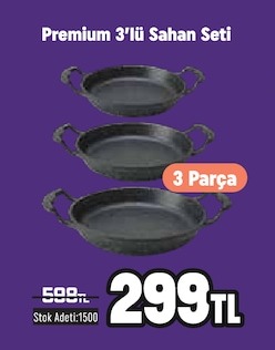 Premium 3'Lü Sahan Seti