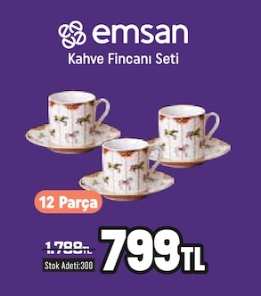 Emsan Kahve Fincanı Seti 12 Parça