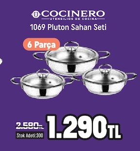 Cocinero 1069 Pluton Sahan Seti 6 Parça