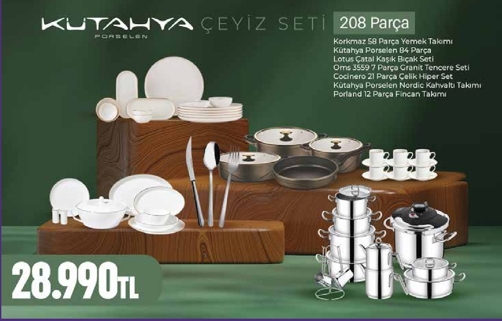 Kütahya Çeyiz Seti 208 Parça