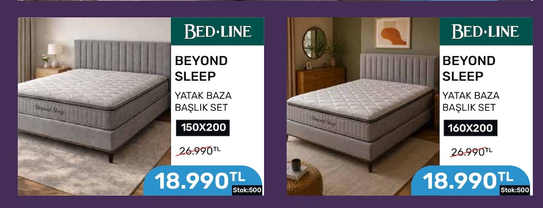 Bed-Line Beyond Sleep Yatak Baza Başlik Set 150X200