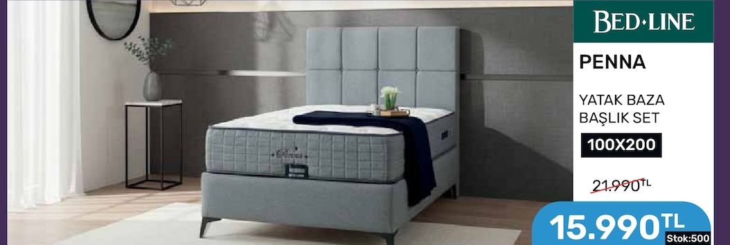 Bed-Line Penna Yatak Baza Başlik Set 100X200