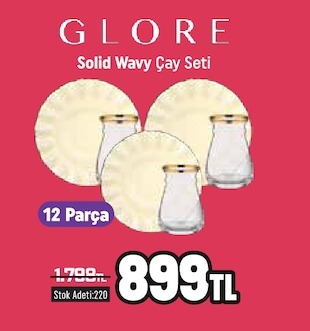 Glore Solid Wavy Çay Seti 12 Parça