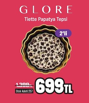Glore Tietto Papatya Tepsi 2'Li
