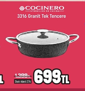 Cocinero 3316 Granit Tek Tencere