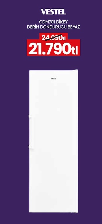 Vestel Cdm701 Dikey Derin Dondurucu Beyaz