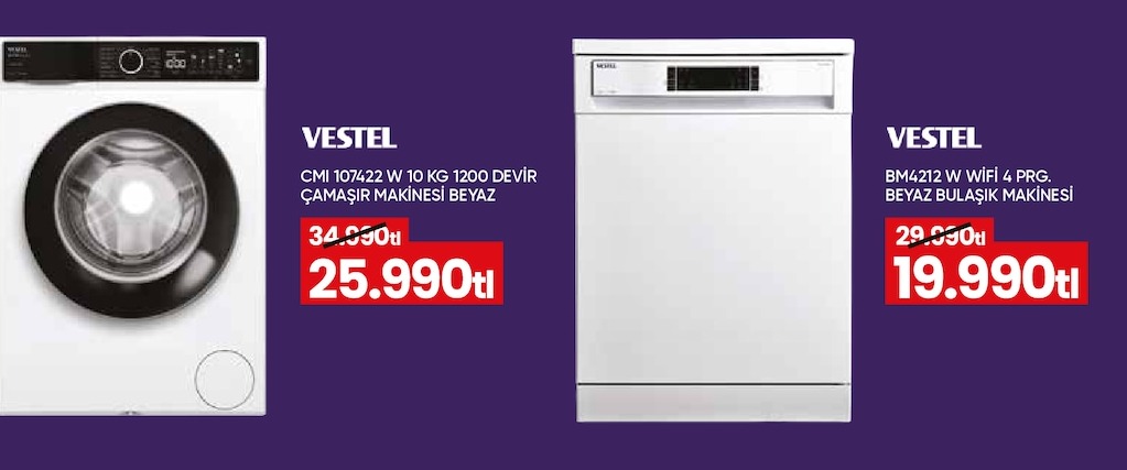Vestel Cmi 107422 W 10 Kg 1200 Devir Çamaşır Makinesi Beyaz