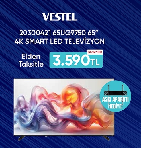 Vestel 20300421 65Ug9750 65" 4K Smart Led Televizyon