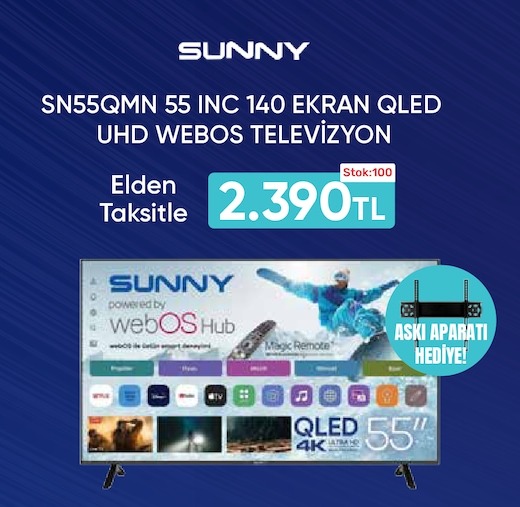 Sunny Sn55Qmn 55 Inc 140 Ekran Qled Uhd Webos Televizyon