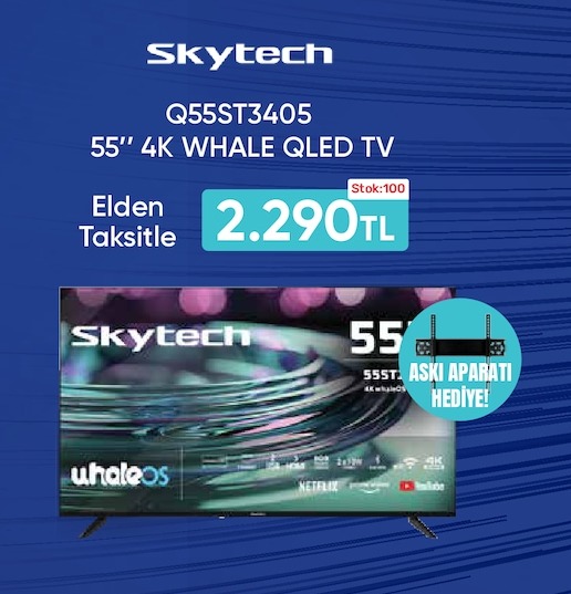 Skytech Q55St3405 55" 4K Whale Qled Tv