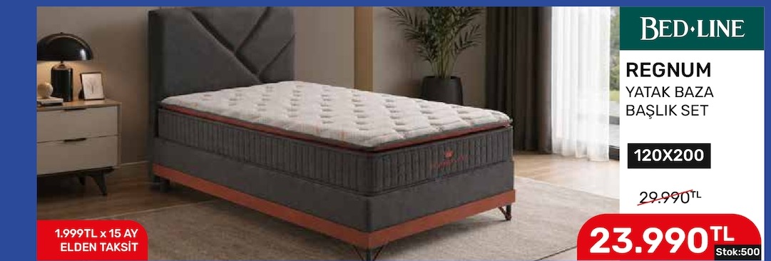 Bed-Line Regnum Yatak Baza Başlik Set 120X200