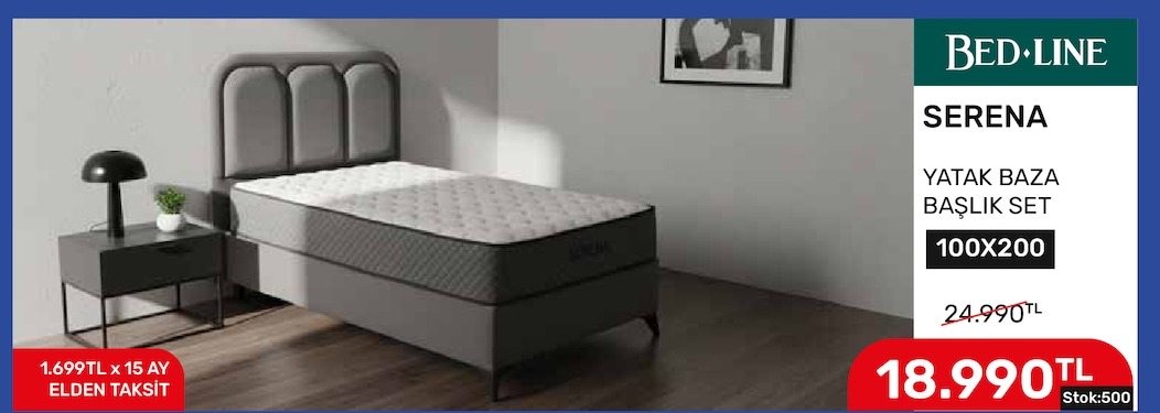 Bed-Line Serena Yatak Baza Başlik Set 100X200