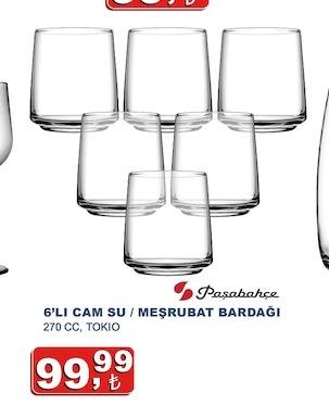 Paşabahçe 6'Lı Cam Su / Meşrubat Bardağı