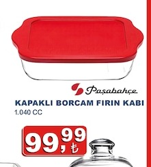 Kapaklı Borcam Fırın Kabı 1.040 Cc
