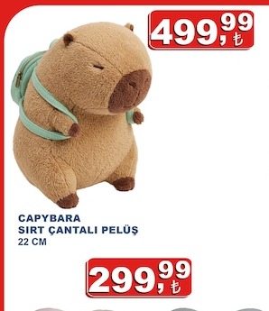 Capybara Sırt Çantalı Peluş