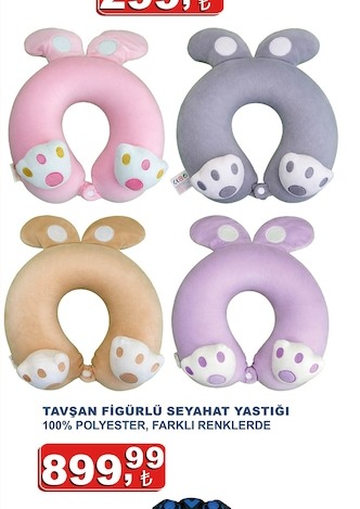 Tavşan Figürlü Seyahat Yastığı