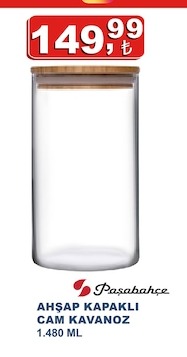 Paşabahçe Ahşap Kapaklı Cam Kavanoz 1.480 Ml