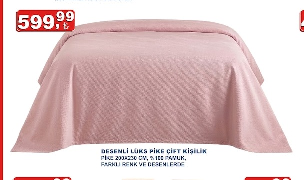Desenli Lüks Pike Çift Kişilik