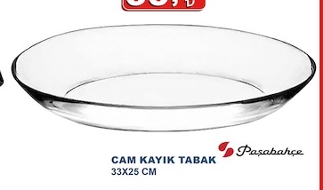 Cam Kayik Tabak 33X25 Cm