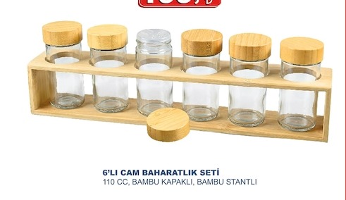 6'Li Cam Baharatlik Seti