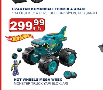 Hot Wheels Mega Wrex Monster Truck Yapi Bloklari