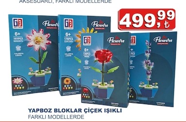 Yapboz Bloklar Çiçek Işıklı Farklı Modellerde