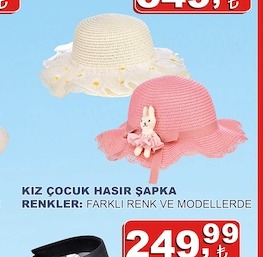 Kız Çocuk Hasır Şapka