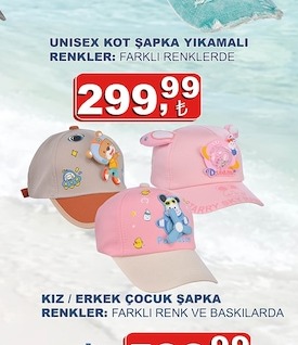 Unisex Kot Şapka Yıkanmalı / Kız / Erkek Çocuk Şapka