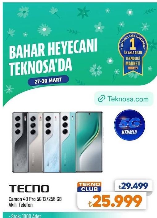 Tecno Camon 40 Pro 5G 12/256 Gb Akıllı Telefon