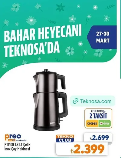 Preo Ptm09 1,8 Lt Çelik Inox Çay Makinesi