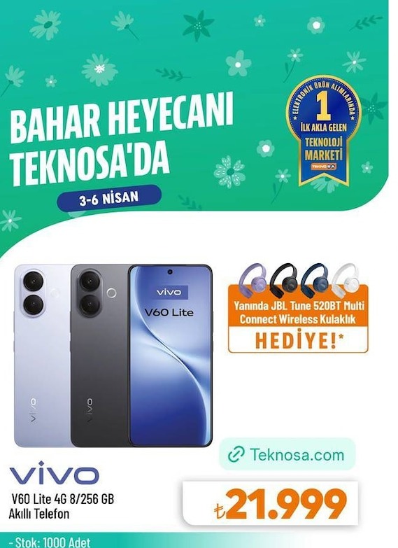 Vivo V60 Lite 4G 8/256 Gb Akıllı Telefon