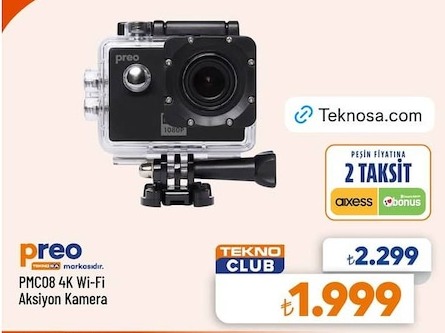 Preo Pmc08 4K Wi-Fi Aksiyon Kamera
