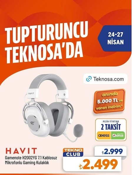 Havit Gamenote H2002Yg 7.1 Kablosuz Mikrofonlu Gaming Kulaklık
