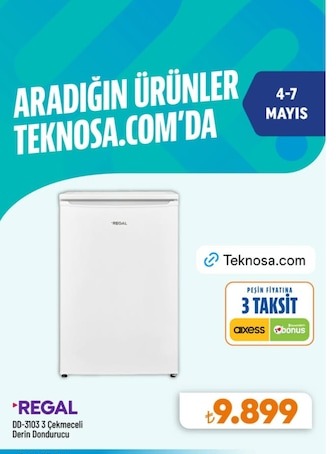 Regal Dd-3103 3 Çekmeceli Derin Dondurucu