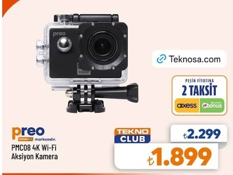 Preo Pmc08 4K Wi-Fi Aksiyon Kamera