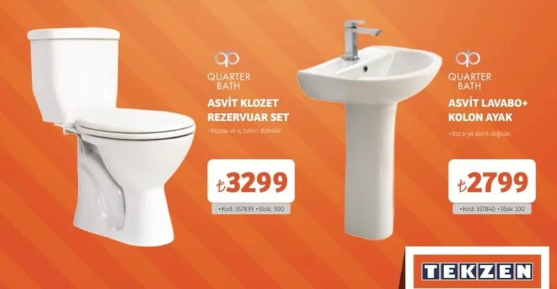 Quarter Bath Asvi̇T Klozet Rezervuar Set