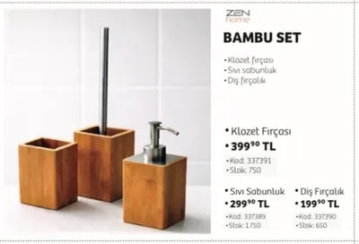 Zen Home Bambu Banyo Seti