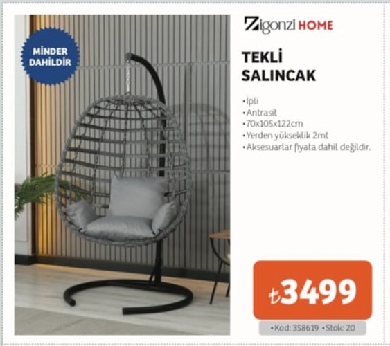 Zigonzi Home Tekli Salıncak