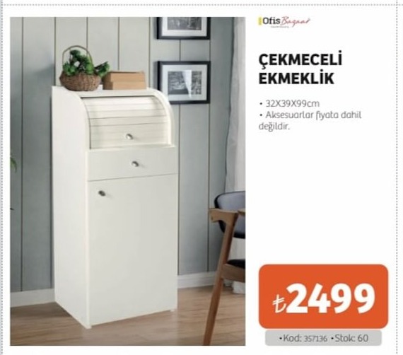 Ofis Bazaa Çekmeceli Ekmeklik 32X39X99Cm