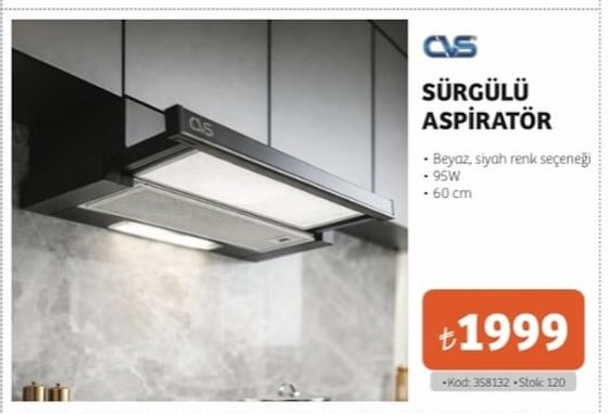 Cvs Sürgülü Aspiratör 95W 60Cm