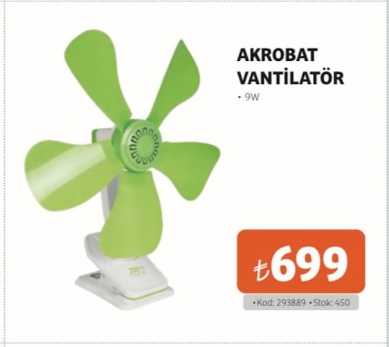 Akrobat Vantilatör 9W
