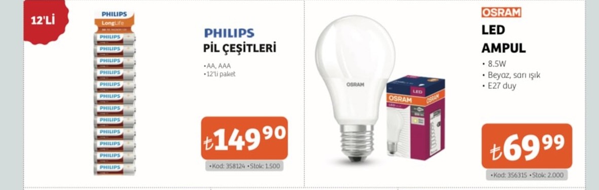 Philips Pil Çeşitleri 12'Li Paket