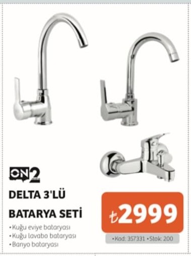 On2 Delta 3'Lü Batarya Seti
