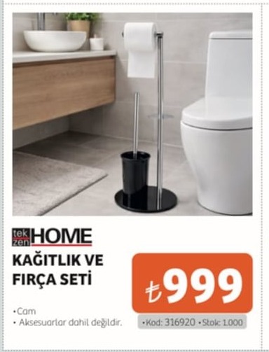 Tekzen Home Kağıtlık Ve Fırça Seti