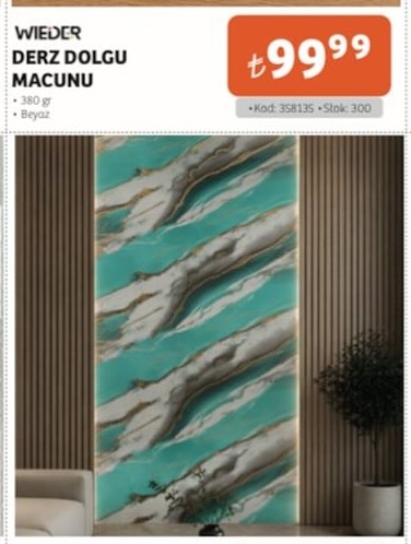 Wieder Derz Dolgu Macunu 380Gr Beyaz