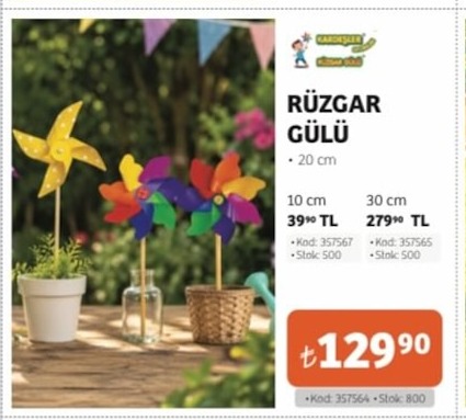 Ruzgar Gulu Kirmizi 10Cm