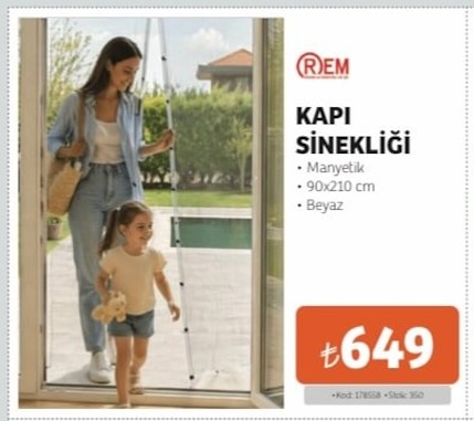 Kapi Sinekligi Beyaz 90X210Cm